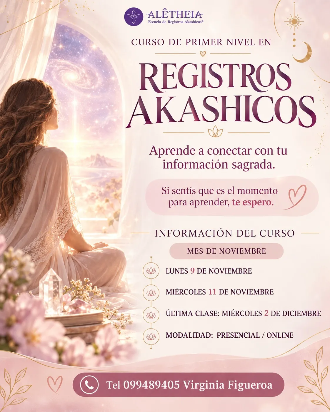 Afiche: Primer Nivel de Registros Akáshicos · Virginia Figueroa