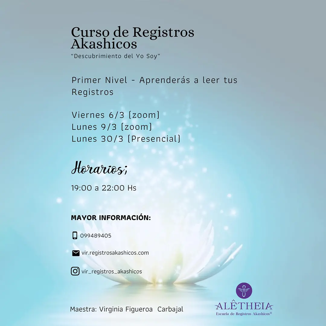 Iniciación en cursos de registros akáshicos nivel 1 Uruguay